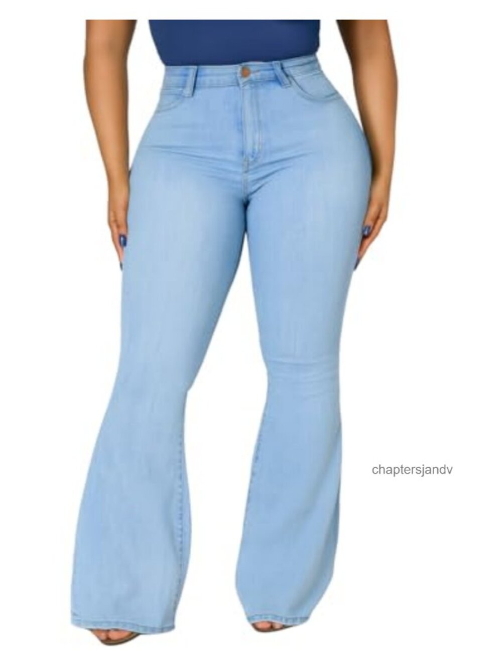 BubFee High Rise Flare Bell Bottom Stretchy Denim Jeans